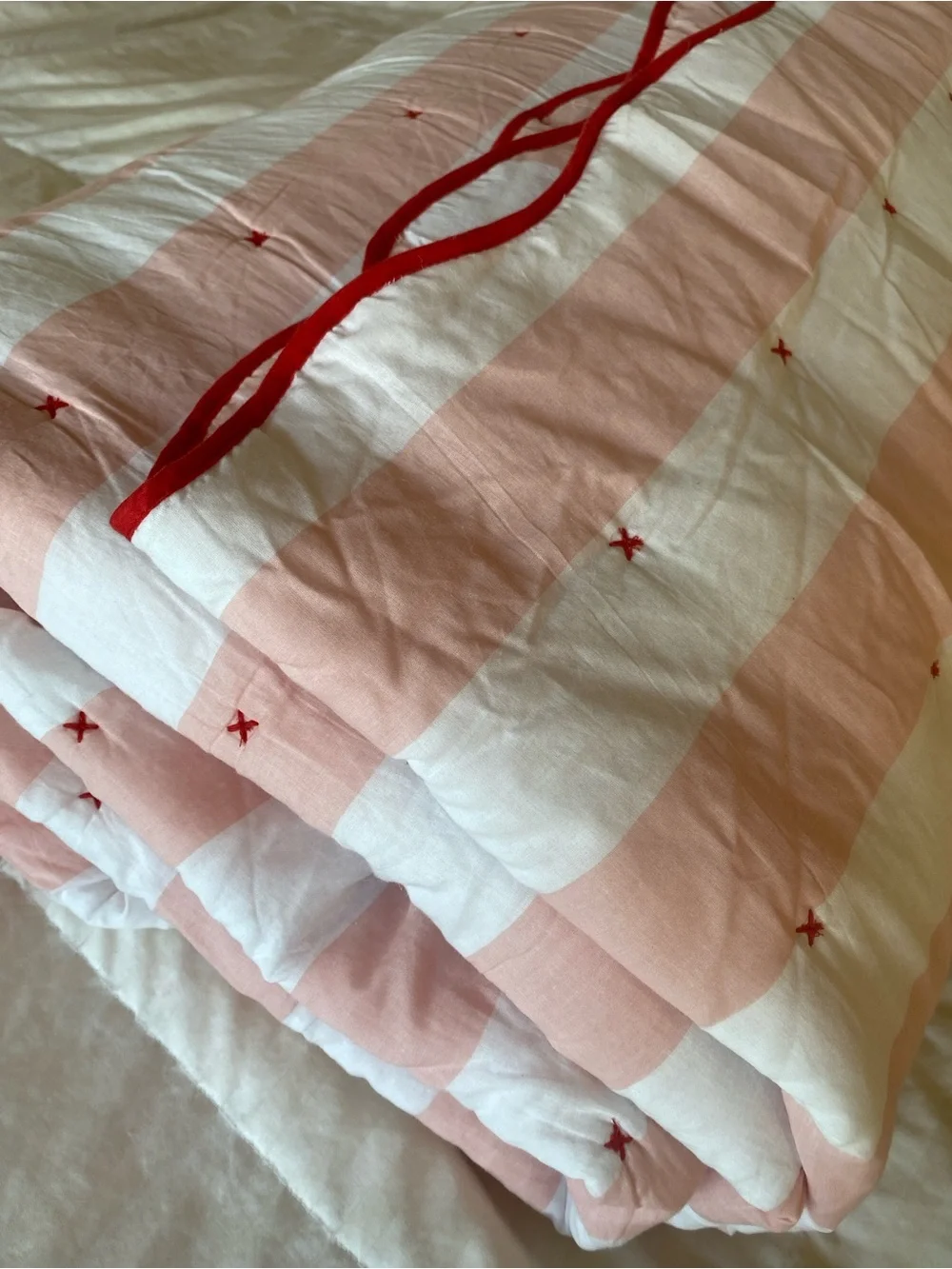 Kate Spade New York Organic Cotton Polka Dot Quilt Set Pink White Luxury Bedding